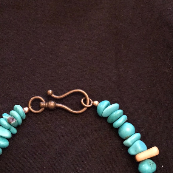 20” Tauga nut and turquoise necklace - Picture 3 of 4